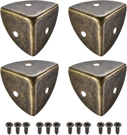 uxcell 30x30x30mm Metal Box Corner Protectors Edge Guard Iron Bronze Tone 10pcs for Table Corners and Desk Corners