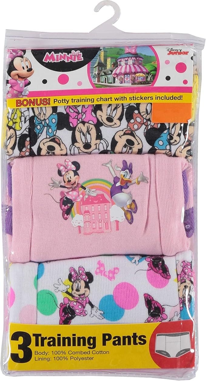 Disney Girls Minnie Mouse Potty Training Pants and Starter Kit with Stickers & Tracking Chart in Sizes 18m, 2t, 3t, 4t