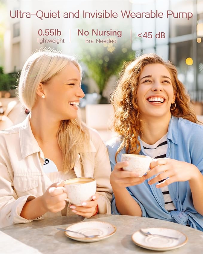 Heated Electric Breast Pump Hands Free, Wearable Breastfeeding Pump with Voice Reminder & Auto-Stop Fuction, 6 Modes/12 Levels Hospital Grade Suction with Flange Sizes 19/21/24mm, 2 Pack White