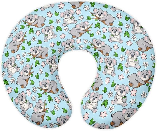 Cute Koala Nursing Pillow Cover for Newborn Boys Girls Soft Nursing Pillow Case Skin-Friendly U-Shaped Hidden Zipper Design