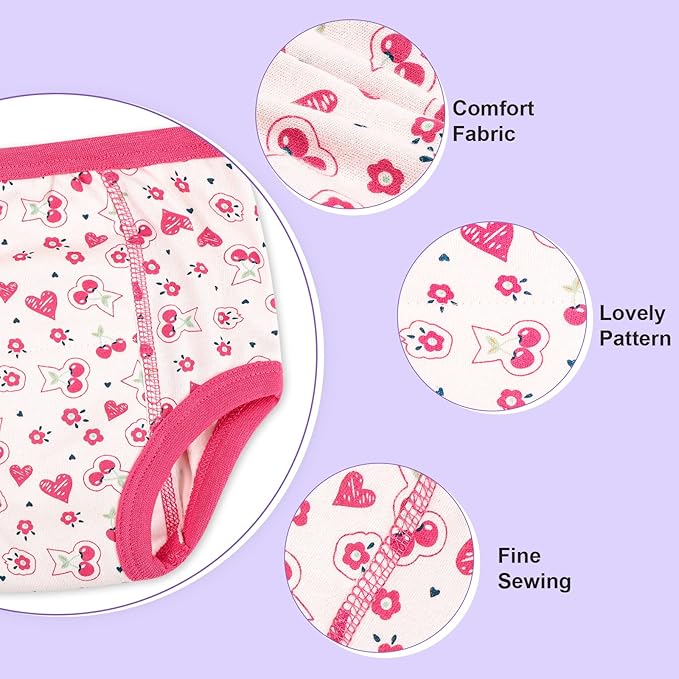 MooMoo Baby Potty Training Pants 6 Packs Absorbent Training Underwear for Boys and Girls Cotton Pee Pants 2T-9T