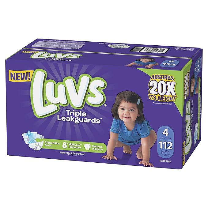 Luvs Luvs Pro Level Leak Protection Diapers Size 4 112 Count, 112 Count