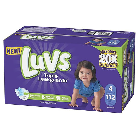 Luvs Luvs Pro Level Leak Protection Diapers Size 4 112 Count, 112 Count