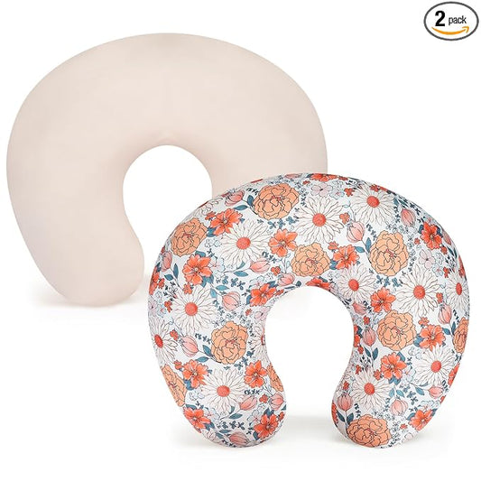 Accmor 2 Pack Nursing Pillow Covers, Stretchy Nursing Cover for Breastfeeding, Ultra Soft Comfortable Pillow Slipcover for Baby Girls Boys Newborn