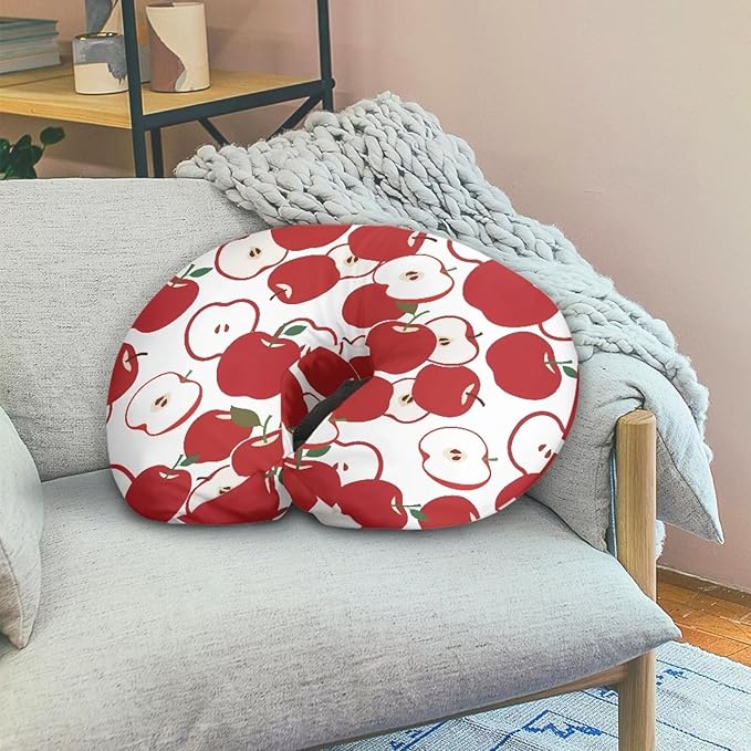 Cartoon Apple Graphic Nursing Pillow Cover, Soft Breathable Apple Hand Drawn Feeding Pillow Slipcover for Baby Boy Girl Nursing Pillow Cover, Machine Washable