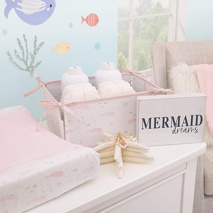 NoJo Under the Sea Whimsy Pink Narwhals Super Soft Changing Pad Cover