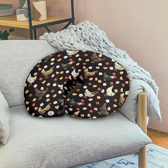 Chicken Rooster Floral Newborn Nursing Pillow Cover Slipcover Soft Machine Washable Breastfeeding Pillow Slipcover for Boys & Girls Easy to Use Removable Nursing Pillow Cover