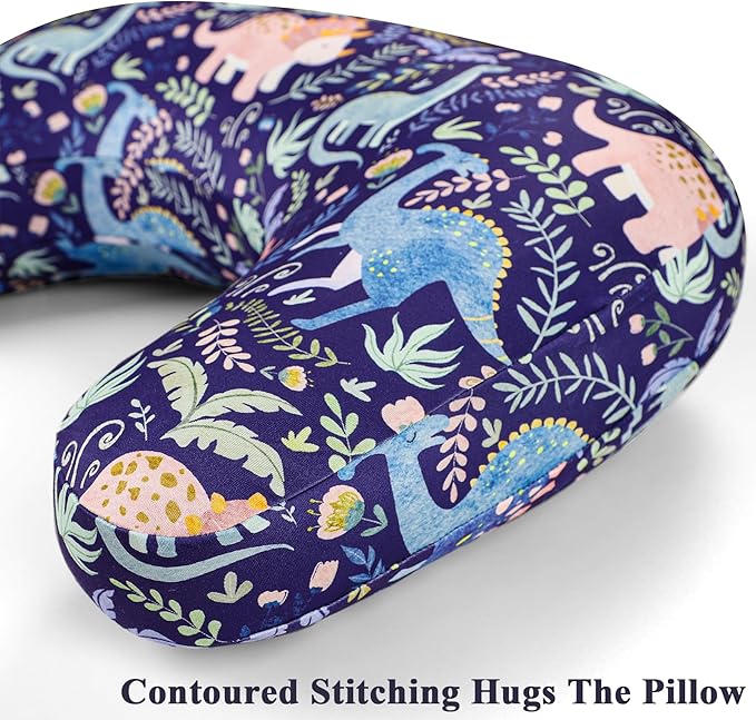 Pea Pod Nursing Pillow Cover 2 Pack Soft Stretchy Nursing Cover for New-Designed Breastfeeding Pillow, Removable Feeding Slipover for Baby Boy and Girls, Cute Dinosaur Pattern