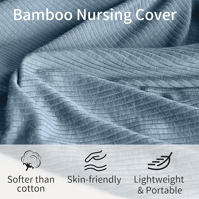 BubblePanda Rayon Made from Bamboo Nursing Cover for Baby Breastfeeding,360° Full Privacy Soft & Breathable Breastfeeding Covers Up for Women,Machine Washable Nursing Shawl,Stretchy Carseat Cover