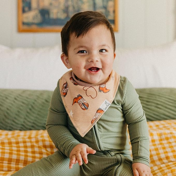 Copper Pearl Baby Bandana Bibs, 4 Pack