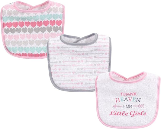Luvable Friends Unisex Baby Cotton Terry Drooler Bibs with Fiber Filling