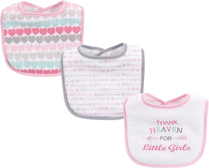 Luvable Friends Unisex Baby Cotton Terry Drooler Bibs with Fiber Filling