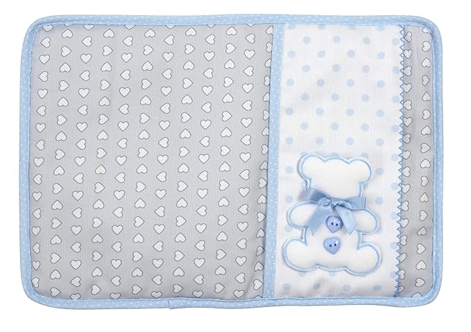 Diaper and Wipes Bag, Portable Diaper and Wipes Bag Organizer, with Booklet Opening, Gift Idea for Future Parents, 100% Made in Italy, Light Blue Colour, grey, AMA1717B