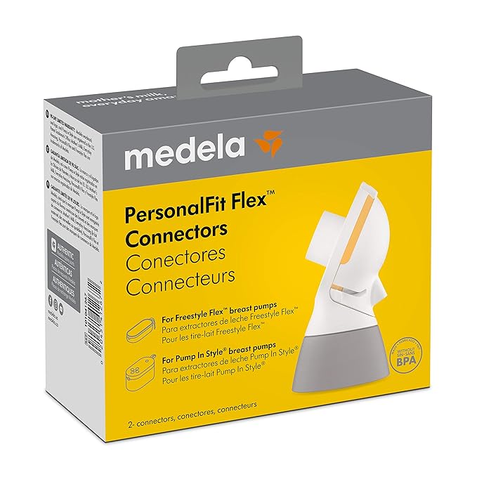 Medela PersonalFit Flex Replacement Connectors, 2 per Count, Compatible with Pump in Style MaxFlow, Swing Maxi and Freestyle Breast Pumps, Authentic Spare Parts