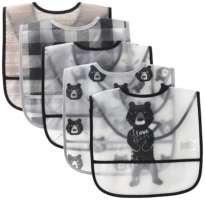 Yoga Sprout Waterproof Bibs, 5 Pack, Bear Hugs