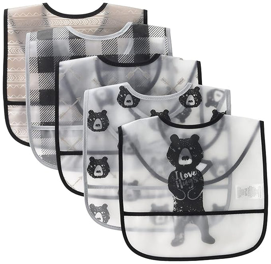 Yoga Sprout Waterproof Bibs, 5 Pack, Bear Hugs