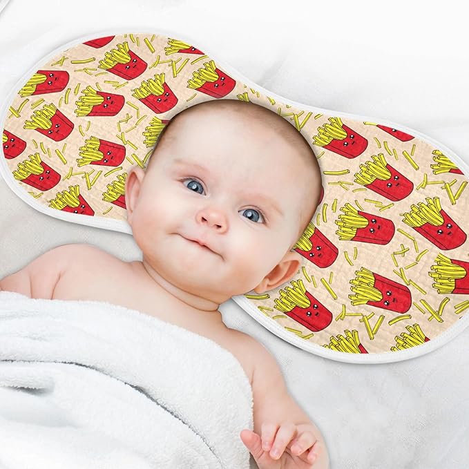 vvfelixl Baby Burp Cloths Colorful French Fries Baby Newborn Cotton Burping Cloths Set Baby Washcloths 4 Pack