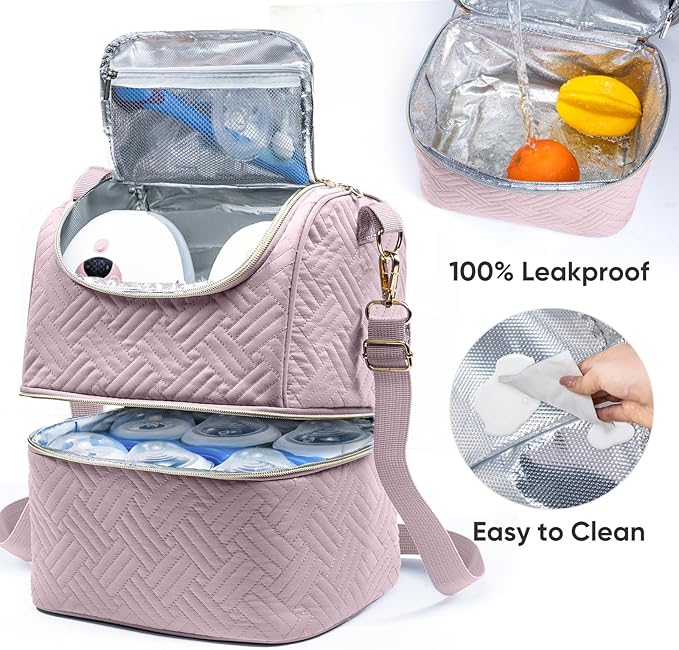 Mam Breastmilk Storage Bag with Ice Pack - Cooler for 6 Bottles Up to 9 Ounce - Insulated Bottle Bag for Daycare
