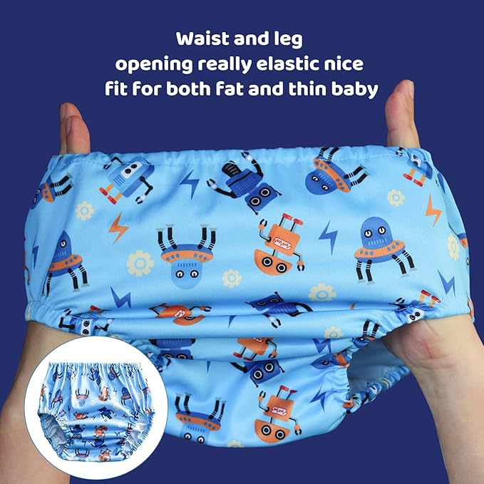 BISENKID 6 Packs Waterproof Plastic Pants for Toddlers for Plastic Pants Good Elastic Plastic Potty Training Covers for Plastic Training Pants for Toddlers Boys 2t