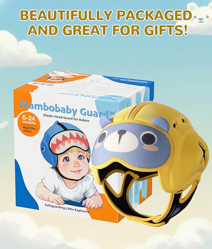 Baby Safety Helmet for Crawling Walking - Mambobaby Baby Helmet Adjustable Baby Head Protector Breathable Soft Infant Helmet Head Protection Helmets for Aged 6-24 Months, Ultra-Lightweight
