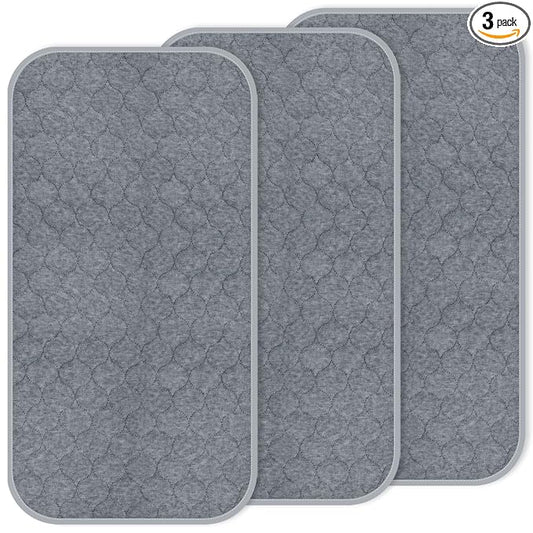 Baby Thicker Diaper Changing Quilted Pad Liner, Non-Slip 3 Pack Heavy Absorbency Reusable Incontinence Pads for Kids Changer Washable Underpads(FDYQ)