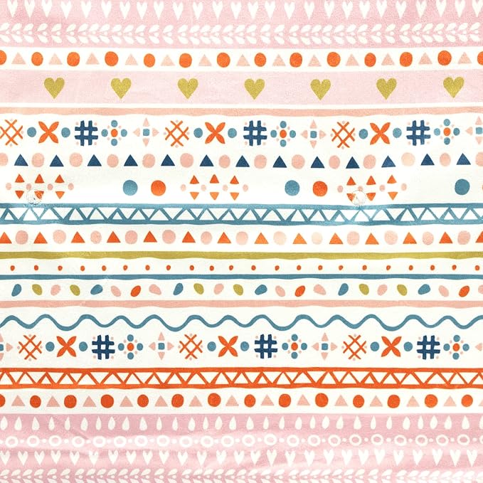Lush Decor Baby Boho Metallic Hearts Soft & Plush Changing Pad Cover, 32" x 16" x 5", Pink & Orange
