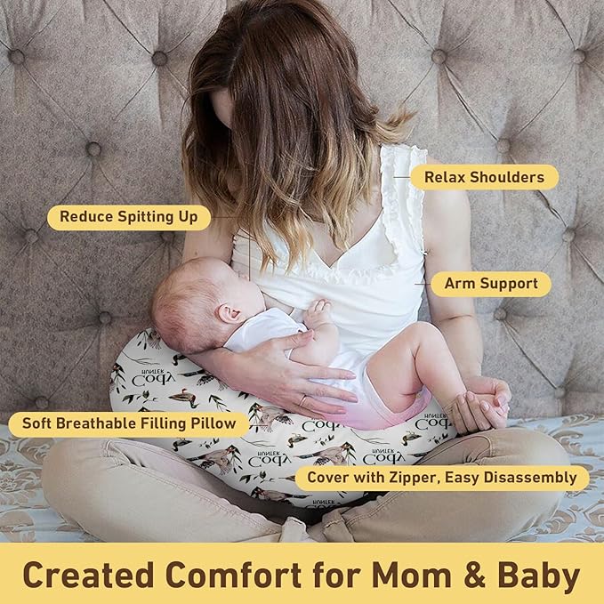 Dyoart Custom Baby Nursing Pillow Cover for Nursing, Removable Nursing Covers for Breastfeeding Pillows, Ultra Soft Comfortable Slipcover for Newborn Baby Boys and Girls, Wild Goose