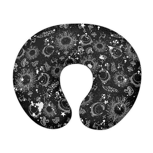 Mushroom Print Baby Nursing Pillow Cover Moon Sun Patterns Soft Breathable Breastfeeding Pillow Cover for Boys Girls, Safe and Snug, Stretchy Feeding Pillow Case with Hidden Zipper