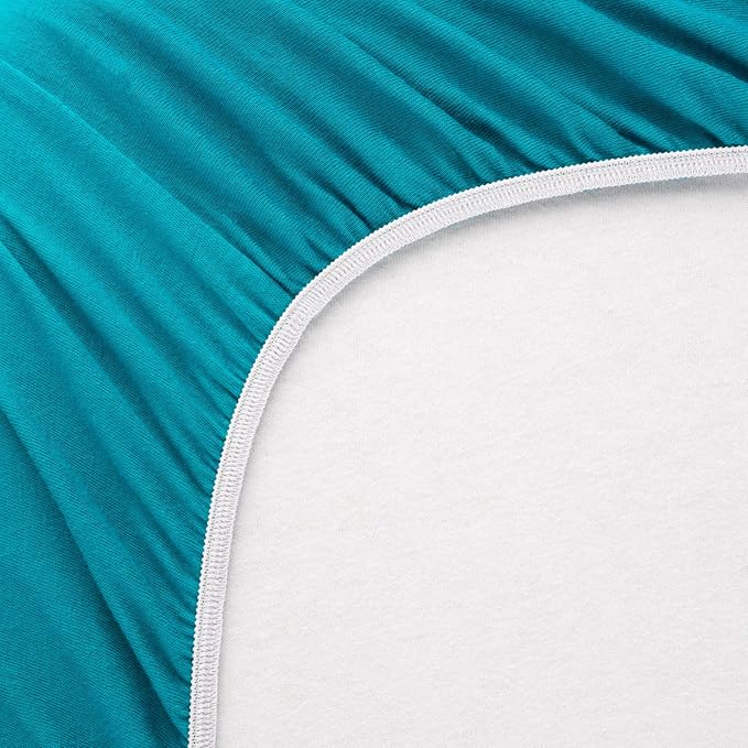SheetWorld Fitted Baby Bassinet Sheet fits Arms Reach Co Sleeper Bassinet 17.5 x 31.5, 100% Cotton Jersey, Hypoallergenic, Butter Soft, Teal, Made in USA