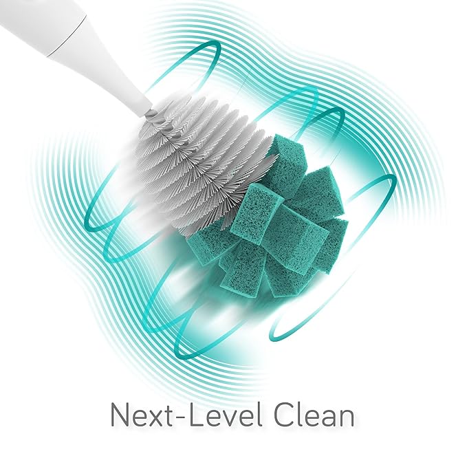 Nanobebe Electric Bottle Brush Cleaner – Baby Bottle Brush Electric Scrubber for Cleaning Brush for Baby Bottles - Rechargeable, Includes Replaceable Brush Head