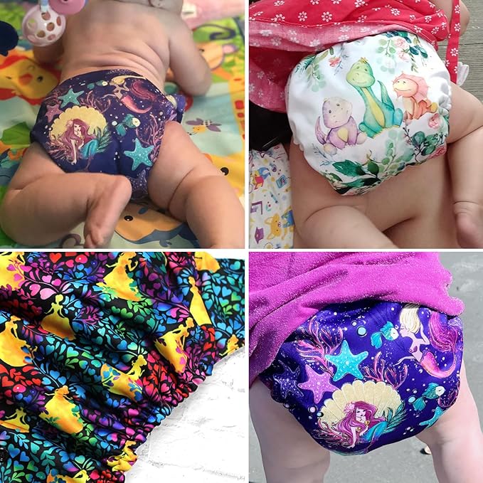 Mama Koala 1.0 Cloth Diapers for Babies, 6 Pack Pocket Shell Only (NO Inserts) - One Size Washable and Reusable Pocket Diapers for Newborns and Toddlers - 160018