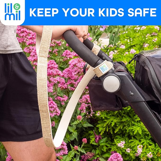 Lil & Mil Stroller Leash - Stroller Wrist Safety Strap Perfect for Jogging, Travel, and Hilly Walks - Universal Stroller Accessory, Durable & Comfortable - Take Stroller Safety to the Next Level