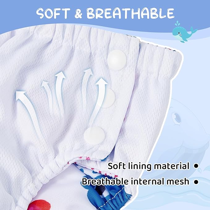 Durio Reusable Swim Diapers for Baby Toddler Newborn Washable Water Diapers for Swimming Beach Essentials