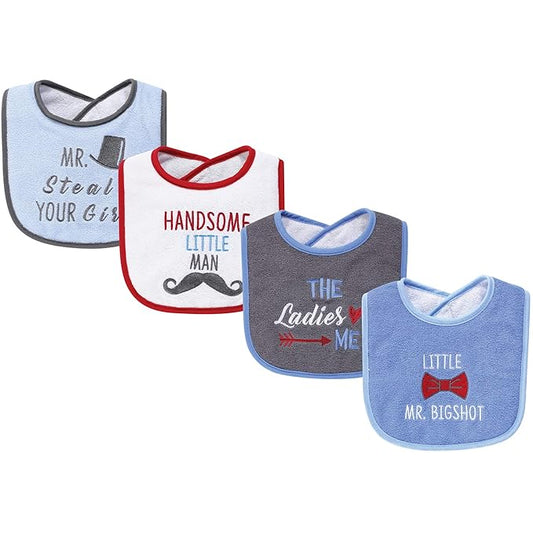 Hudson Baby Unisex Baby Cotton Terry Drooler Bibs with Fiber Filling, The Ladies Love Me, One Size
