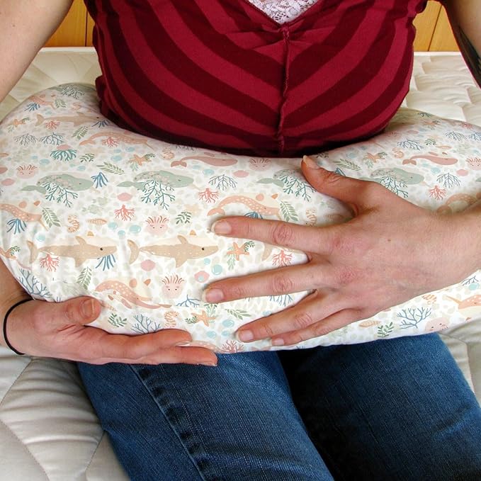 Girly Whale Baby Nursing Pillow Covers for Boy Girl Narwhal Shark Jellyfish Corals Nursing Slipcovers for Breastfeeding Pillows Boho Sea Ocean Animals Leopard Soft Stretchy Cover for Newborn Infant