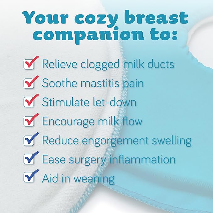 Breast Ice Packs for Breastfeeding - Hot & Cold Therapy Pads for Nursing & Clogged Milk Ducts, Mastitis & Engorgement – Boob Surgery Recovery – Soft Dual-Sided Gel Pads – 2 Pack