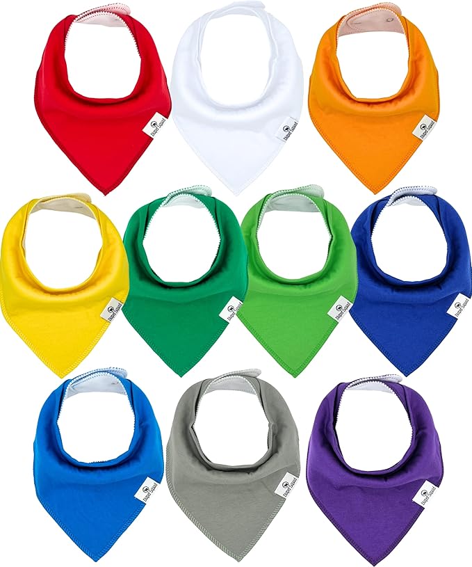 DiaperSquad's 100% Organic Cotton Baby Drool Bibs, Super Absorbent & Adjustable Baby Bibs for Drooling and Teething