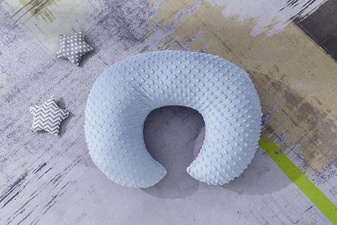 Dots Nursing Pillow Cover, Case Plush Breathable Breastfeeding Pillow Slipcover Fits Nursing Pillow, Super Soft Snug Positioners for Baby Boy Baby Girl (Cloud Blue)