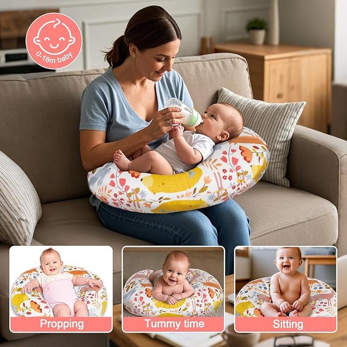 x-vesolje Nursing Pillow, Breastfeeding Pillow with Removable Cover, Ergonomic Breast Feeding Pillow, Baby Feeding Support Pillow for Mom Easier Breastfeeding- Original Size/Jungle