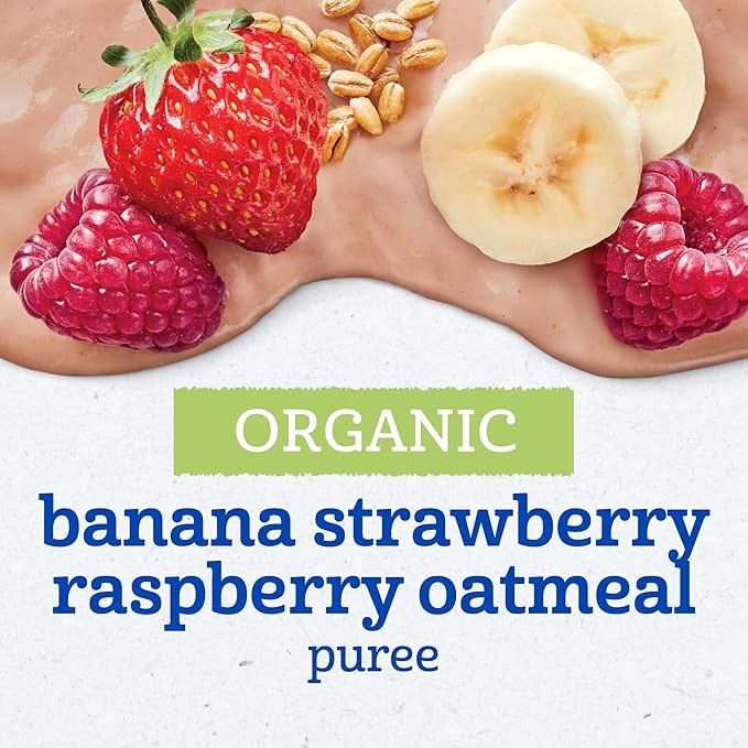 Gerber Organic 2nd Foods, Bananas, Red Berries & Granola Pureed Baby Food, 3.5 Ounce Pouch, 12 count