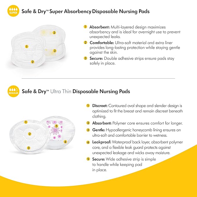 Medela Disposable Nursing Bra Pads, 60 Count