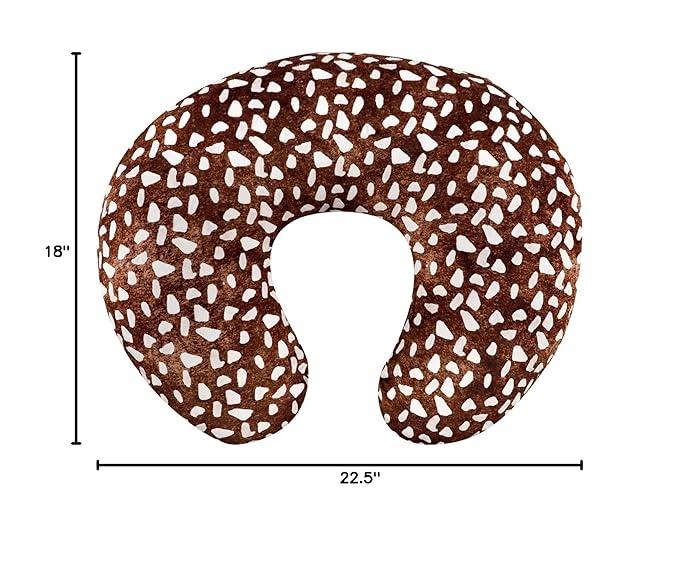GFU Nursing Pillow Cover for Baby Boys and Girls, Minky Breastfeeding Pillow Case for Newborn, Soft Deer Skin Print Breastfeeding Pillow Slipcover, Stretchy Feeding Cover