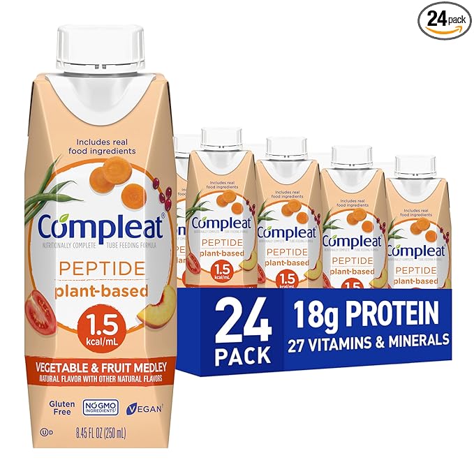 Nestle Compleat Peptide 1.5 Oral Supplement Vegetable/Fruit Flavor 8.45 oz Carton 24 Ct