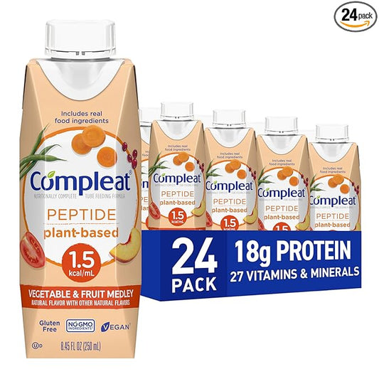 Nestle Compleat Peptide 1.5 Oral Supplement Vegetable/Fruit Flavor 8.45 oz Carton 24 Ct