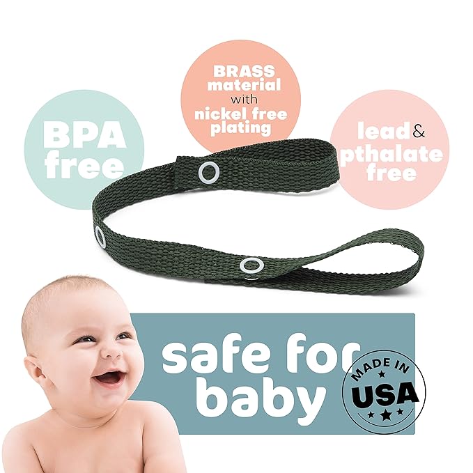Baby Buddy Secure-A-Toy - Straps Toys, Teether, or Pacifiers to Strollers, Highchairs, Car Seats— Safety Leash With Adjustable Length to Keep Toys Sanitary & Clean, Pink/White 2 Count (Pack of 2)