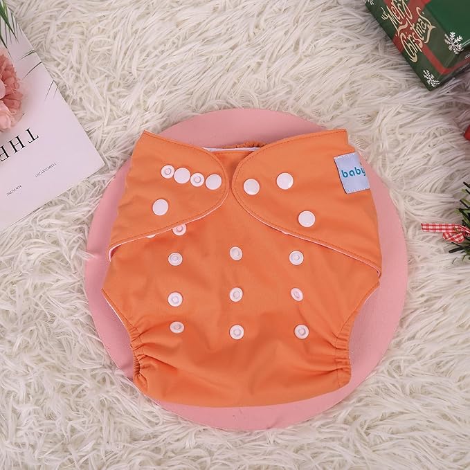 babygoal Reusable Cloth Diaper with Insert for Baby Boys and Girls 8-35lbs, Adjustable and Washable Nappy