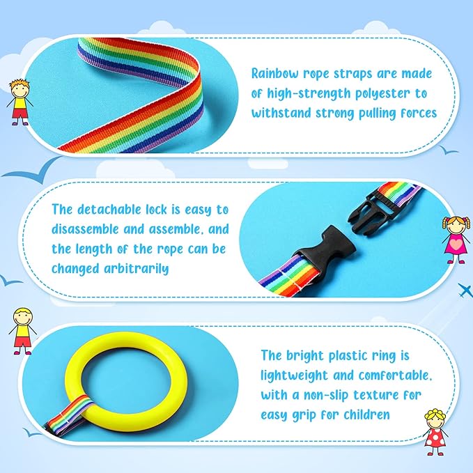 Tatuo 12 Set Toddlers Walking Rope for Preschool Toddlers Detachable Transition Rope Safety Daycare Rope for Preschool Daycare Kindergarten School Kids Outdoor Supplies (Yellow)