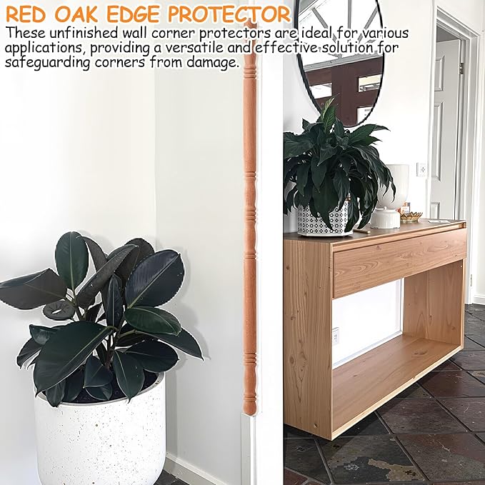 DoubleFill 5 Pack Sapele Wood Corner Guards for Wall Luxury Dark Wood Decorative Wall Corner Protector 39-1/2'' x 1'' Hardwood Edges Protect Trim for High End Home Decor, Easy Installation