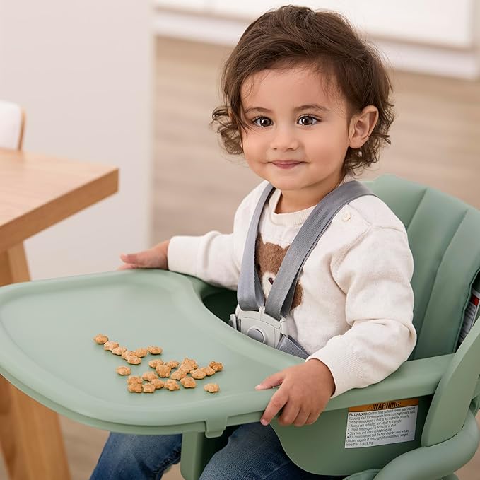 Evolur Step and Savor Baby High Chair, Converts to Adult Stool, 5 Position Adjustable Height and Footrest Positions Portable High Chair, Removable Tray, Easy to Clean and Removable Cushion