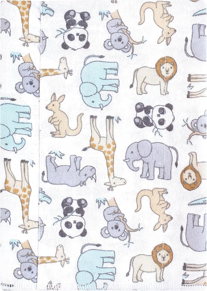 Luvable Friends Hudson Baby Flannel Burp Cloths 7pk, Kangaroo Pastel